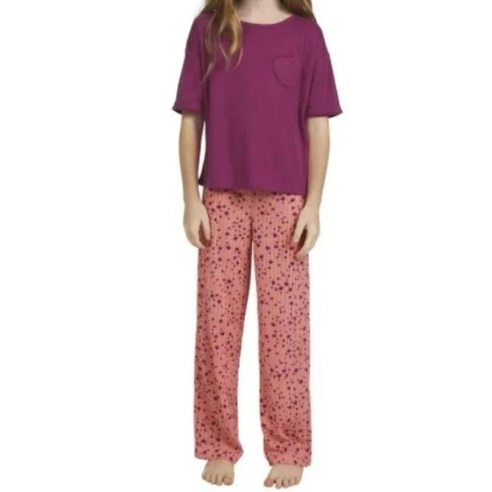 Girl's Lands End Youth 3 Piece Pajama Set Cami Tee Pants Size Large 14-16 - Picture 4 of 7